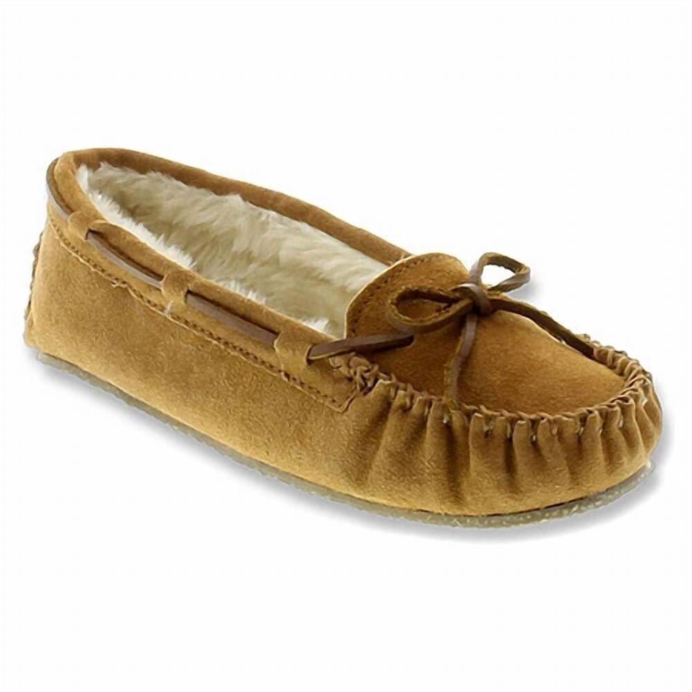 NEW MINNETONKA women's cally shoes in cinnamon suede